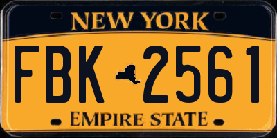 NY license plate FBK2561