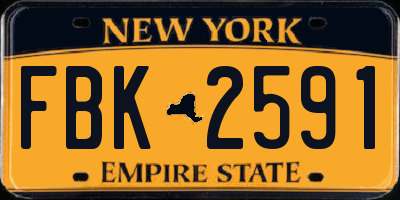 NY license plate FBK2591