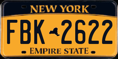 NY license plate FBK2622