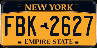 NY license plate FBK2627