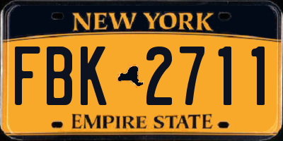 NY license plate FBK2711