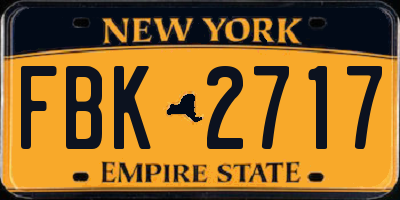 NY license plate FBK2717
