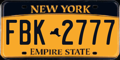 NY license plate FBK2777