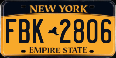 NY license plate FBK2806