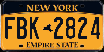 NY license plate FBK2824