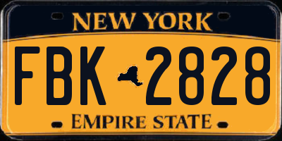 NY license plate FBK2828