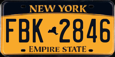 NY license plate FBK2846
