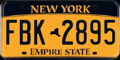 NY license plate FBK2895