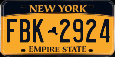 NY license plate FBK2924