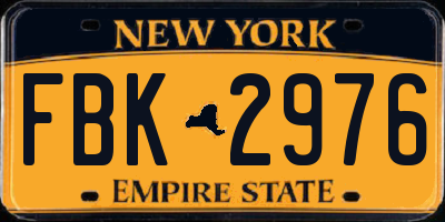 NY license plate FBK2976