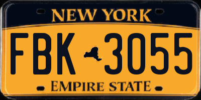NY license plate FBK3055