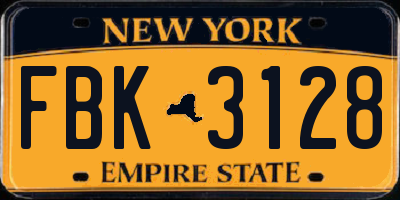 NY license plate FBK3128