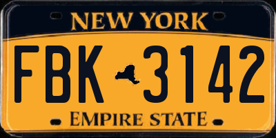 NY license plate FBK3142