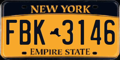 NY license plate FBK3146