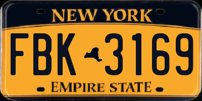 NY license plate FBK3169