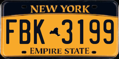 NY license plate FBK3199