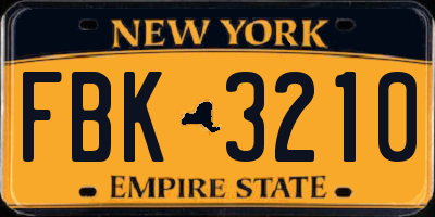 NY license plate FBK3210