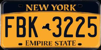 NY license plate FBK3225