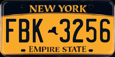 NY license plate FBK3256
