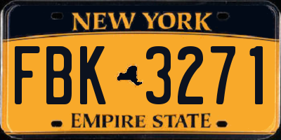 NY license plate FBK3271