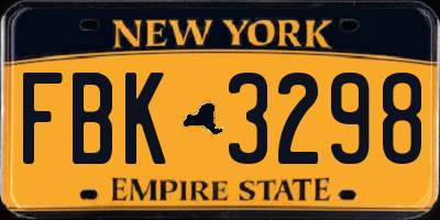 NY license plate FBK3298