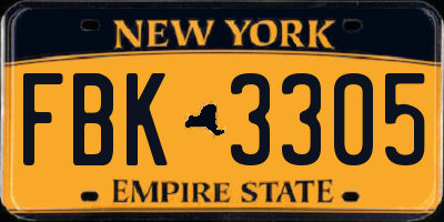 NY license plate FBK3305