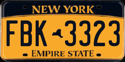 NY license plate FBK3323