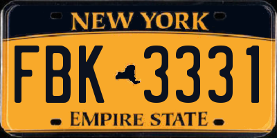 NY license plate FBK3331