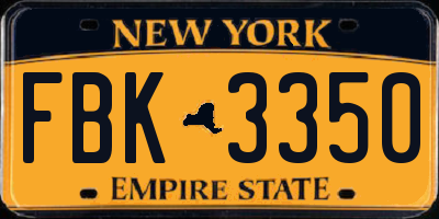NY license plate FBK3350