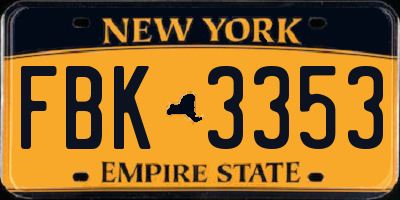 NY license plate FBK3353