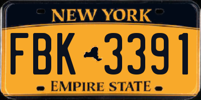 NY license plate FBK3391