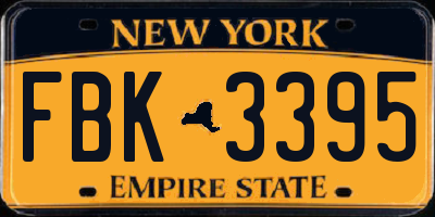 NY license plate FBK3395