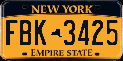 NY license plate FBK3425