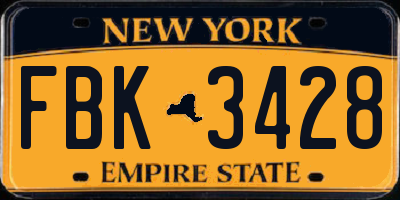 NY license plate FBK3428