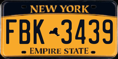 NY license plate FBK3439