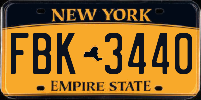 NY license plate FBK3440