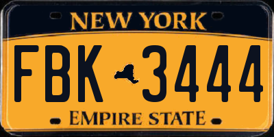 NY license plate FBK3444