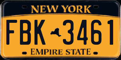 NY license plate FBK3461