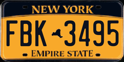 NY license plate FBK3495