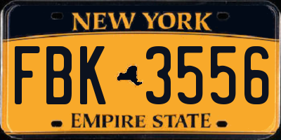 NY license plate FBK3556
