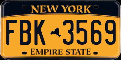 NY license plate FBK3569