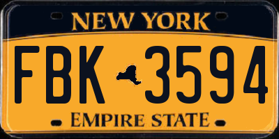 NY license plate FBK3594