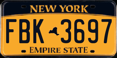 NY license plate FBK3697