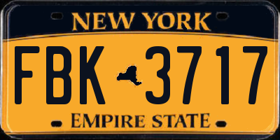 NY license plate FBK3717