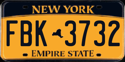 NY license plate FBK3732