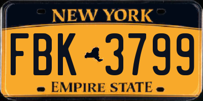 NY license plate FBK3799