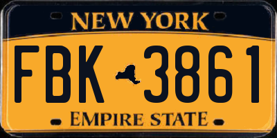 NY license plate FBK3861
