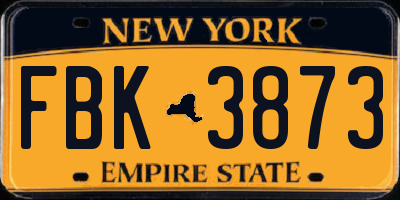 NY license plate FBK3873