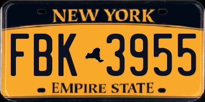 NY license plate FBK3955