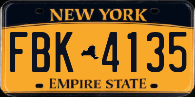 NY license plate FBK4135